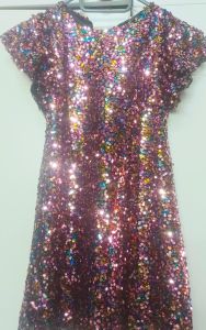Kids Costumes to Hire - Rainbow Sequin Dress - Age 6-7 years